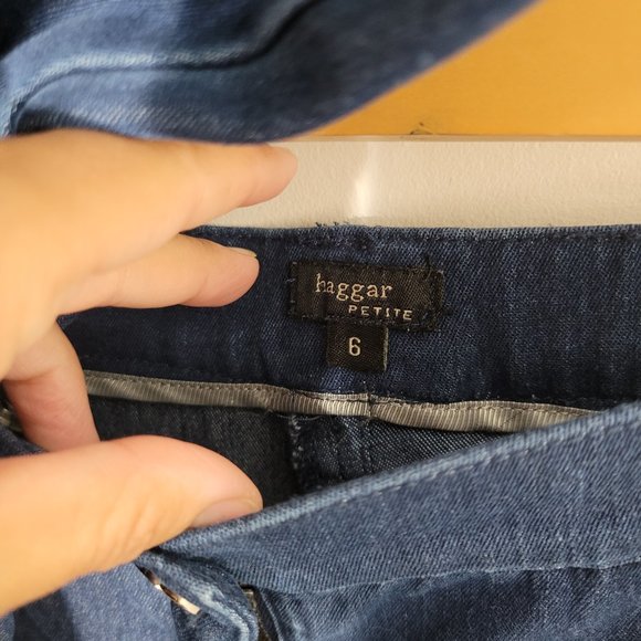 Haggar Petite Matching Denim Blue Jeans Cowboy Tuxedo Jean Jacket Cotton Blend - Picture 9 of 15